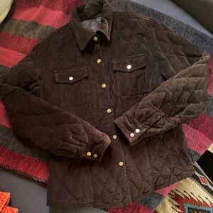 Moncler Dark Brown Quilted Shirt Jacket